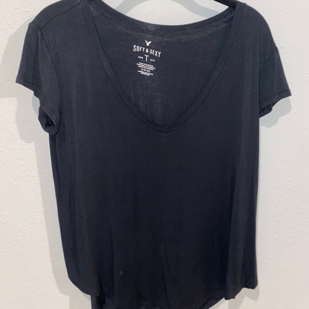 Black V neck shirt